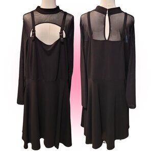 HOT TOPIC MESH AND BUCKLE STRAP GOTH DRESS EUC 4X